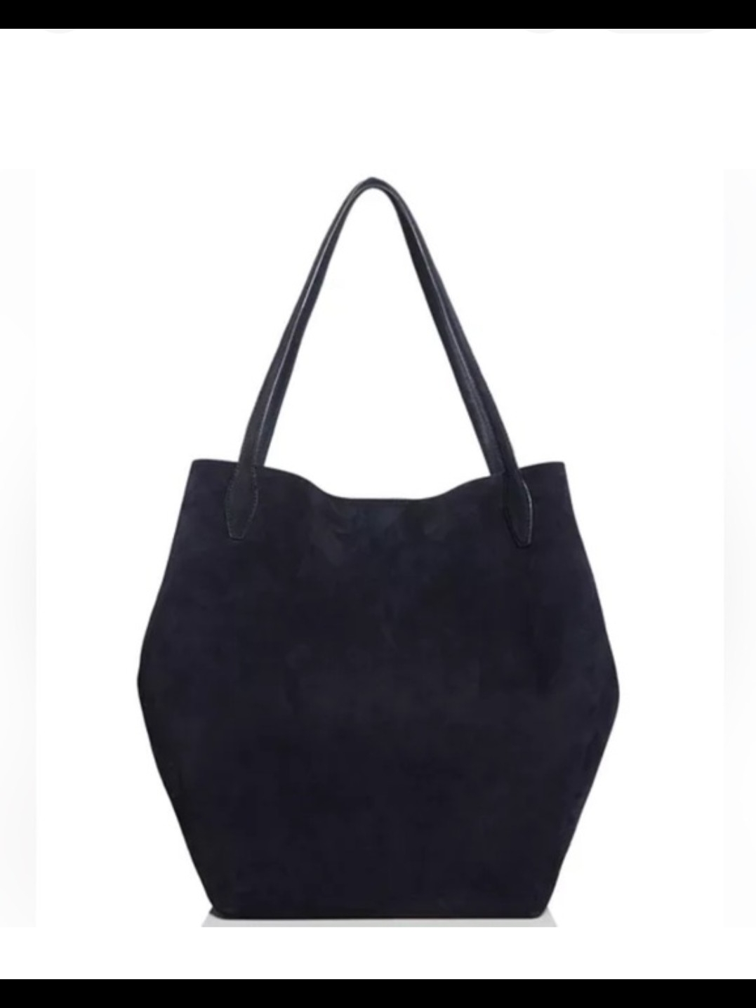 Madewell Navy Suede Shipper Tote Bag